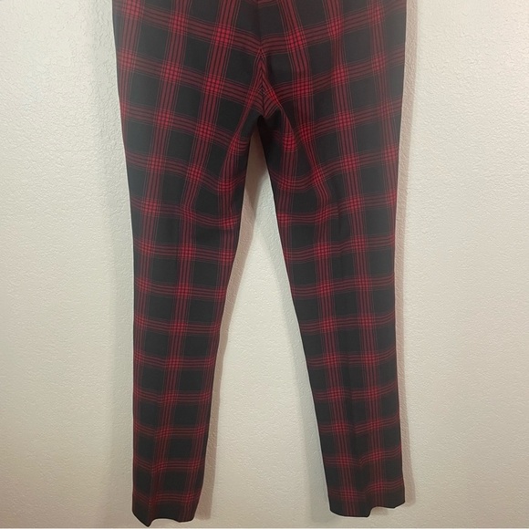 J. Jill Premium Bi-Stretch High Rise Trouser Pants size 6 Red Black Plaid Preppy - Picture 8 of 9